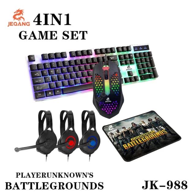 COMPUTER KEYBOARD GAMING JEQANG JK-988 4IN1 GAME SET JAYA ACC