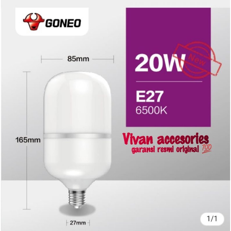 Goneo Lampu LED GONGNIU Bohlam 20watt E27 putih Garansi