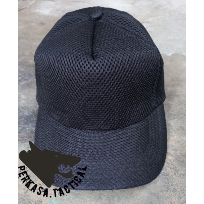 Topi Jaring Hitam Polos - Topi Tactical