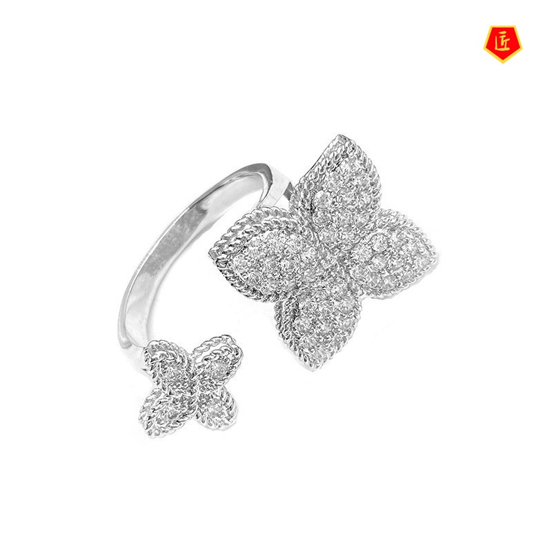 [Ready Stock]Four-Leaf Flower Ring Female Fashion