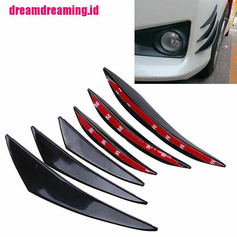 (dreamdreaming.id) 6pcs Lip Splitter Sirip Bumper Depan Mobil