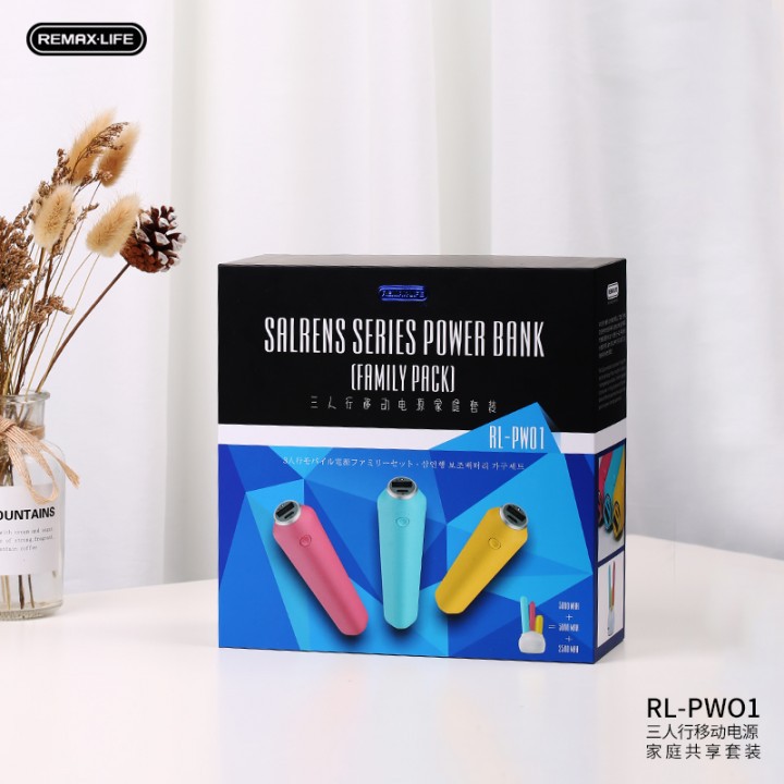 AKN88 - REMAX RL-PW01 Life Salrens 3 in 1 Powerbank Family Pack
