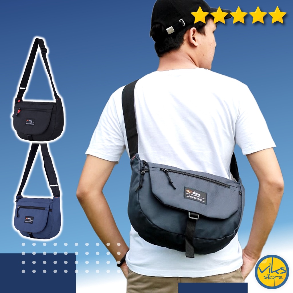 Tas Selempang Pria Cowok Elbrus Original Slingbag Tas Kerja Kuliah Sekolah Simple Ukuran Size Sedang