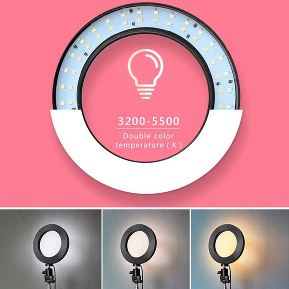 ✅ Lampu LED Ring Light Selfie 3Mode Dimmable Adjustable untuk Kamera /Foto/Studio/Video