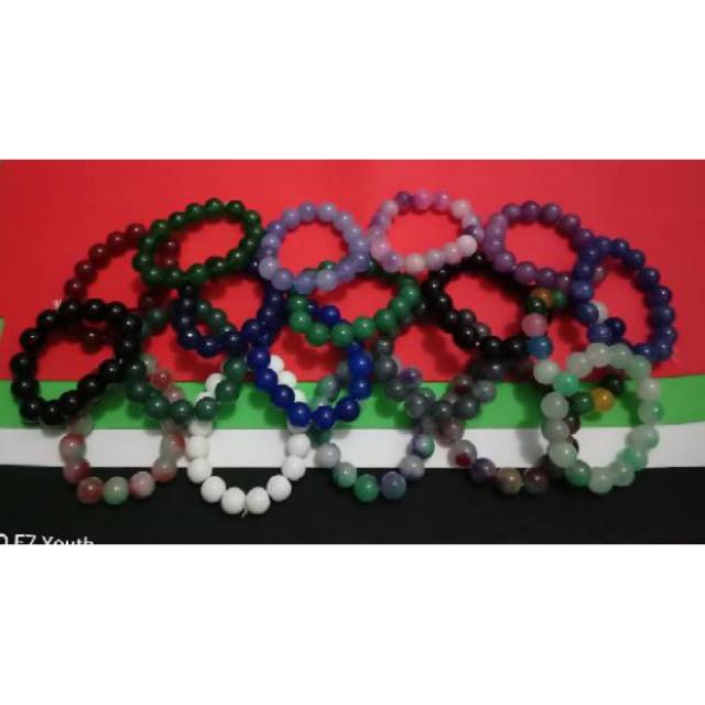 Gelang batu giok UK 12 mm