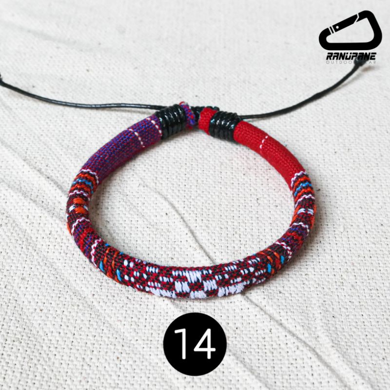 Gelang Tenun Etnik Songket Gelang khas Lombok Motif Unik Gelang Vintage Etnik Etnic Pendaki Gunung Pria Wanita-14