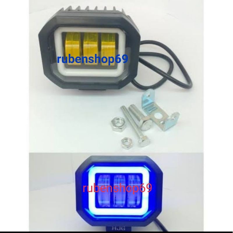 Lampu daymaker mini kotak 3 mata 30 watt led cree merk HJG