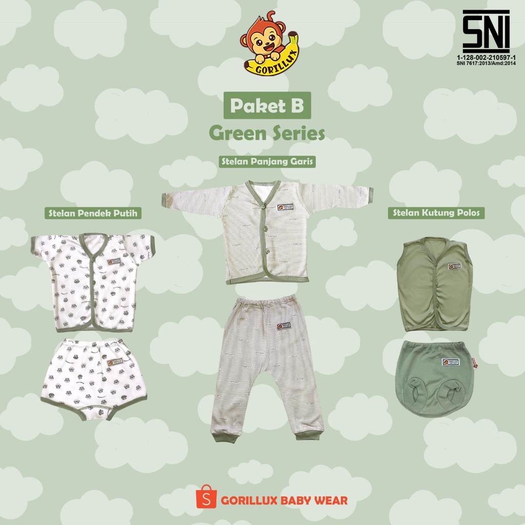 Gorillux Paket Baju Bayi Newborn SNI - Paket Baju Bayi Baru Lahir Gorilux