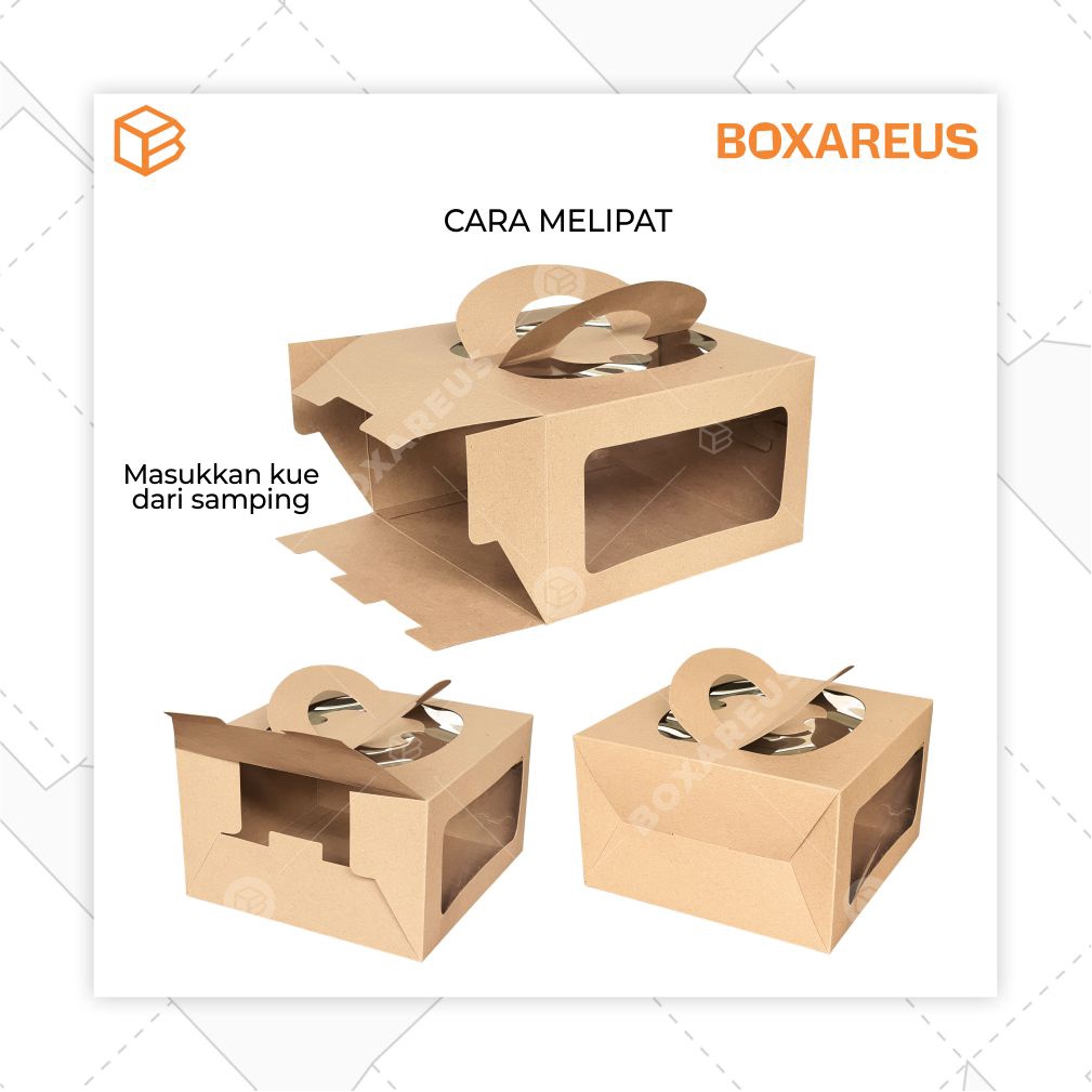 Box Kue, Dus Kotak, Cake Packaging, Kemasan Bolu Window Jendela | WB252515 (10pc)