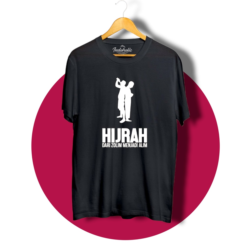 Indoholic Atasan Baju Pakaian Pria Cowok wanita Kaos Distro Kaos Dakwah Kaos Muslim Murah terbaru Combed 100% Original Islam Shift Gerakan Pemuda Hijrah