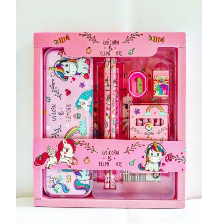 

(PROMO 00L40) Kotak pensil set crayon / Alat tulis sekolah / stationary set / ATK karakter / pony /Spiderman / princess / minion ✷