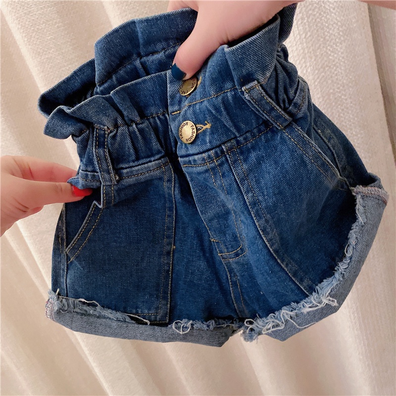Untuk 1-12T Jeans Celana Anak Perempuan Pendek Fashion Cewek Denim Jins Pinggang Tinggi Gadis Shorts