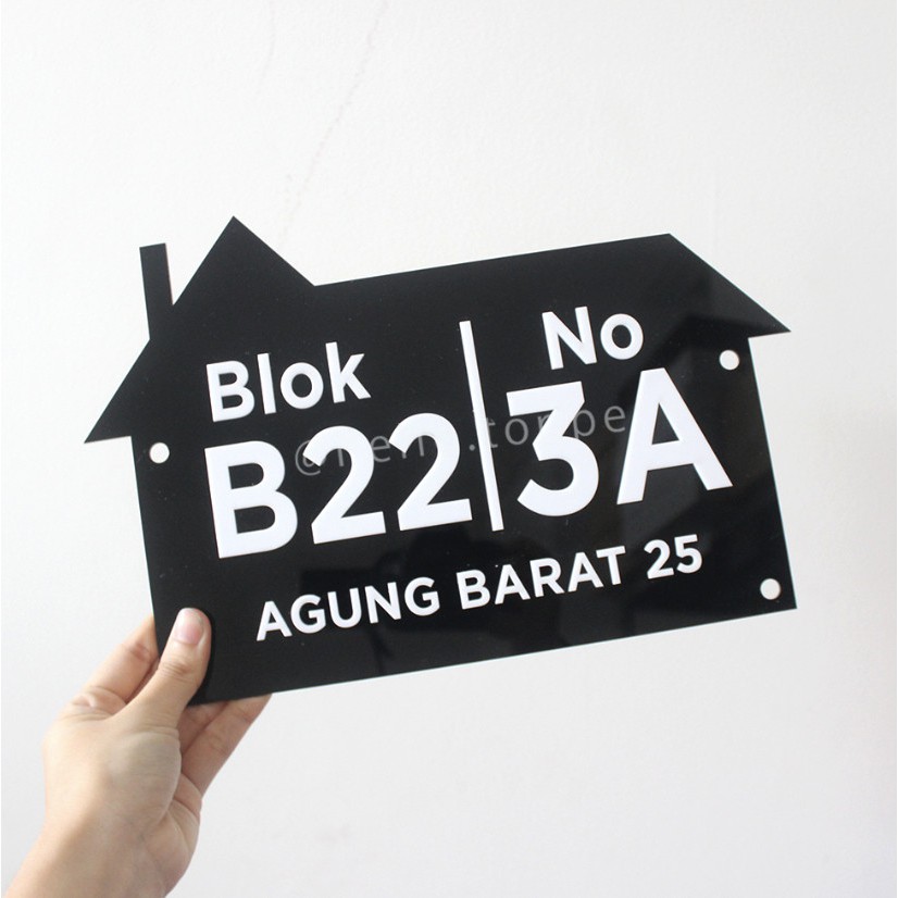 NOMOR RUMAH 30x20 / NOMOR RUMAH ACRYLIC/ NOMOR RUMAH MURAH