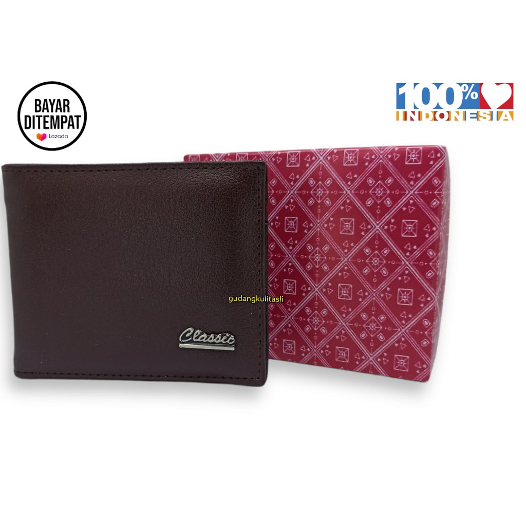 Dompet Pria CLC801 + BOX Dompet Kulit Imitasi Dompet Murah Dompet Kartu Dompet 3/4 Dompet Cowo