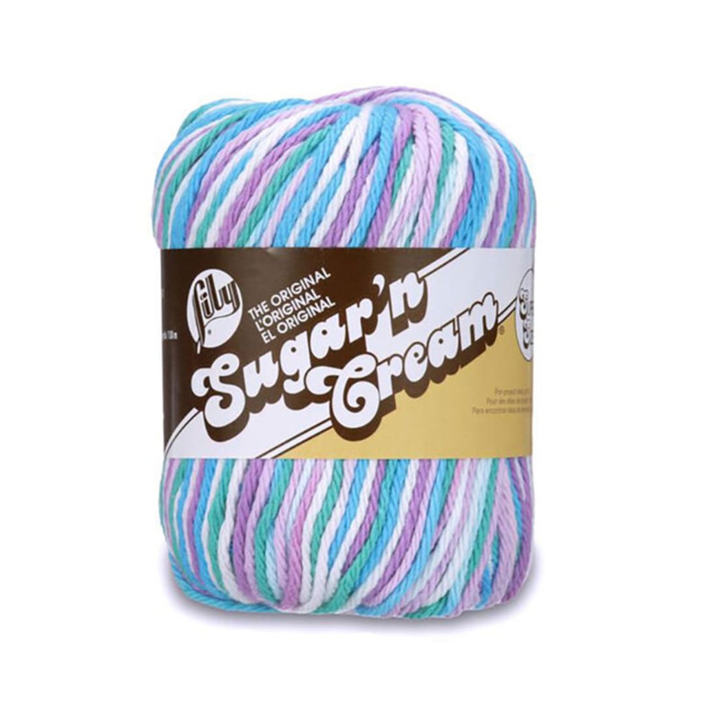 Benang Rajut Katun Import Lily Sugar n Cream - Beach Ball Blues