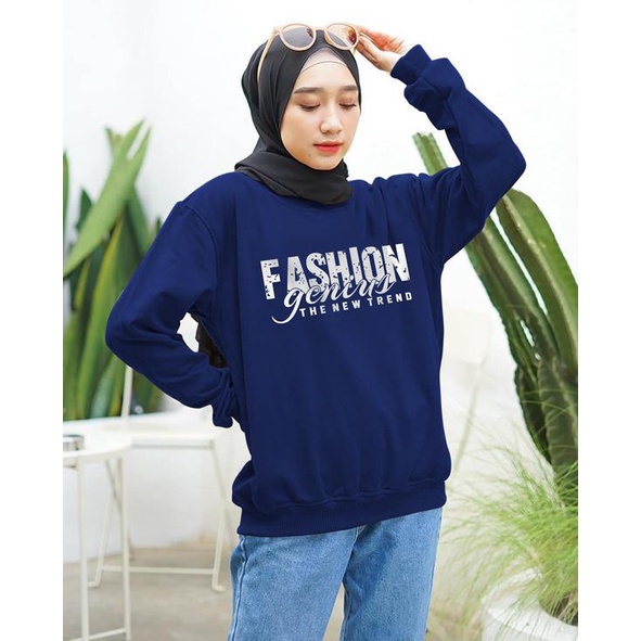 Kaos Lengan Panjang FASHION GENIUS / Kaos Sweatshirt / Atasan Wanita / Atasan Wanita Lengan Panjang