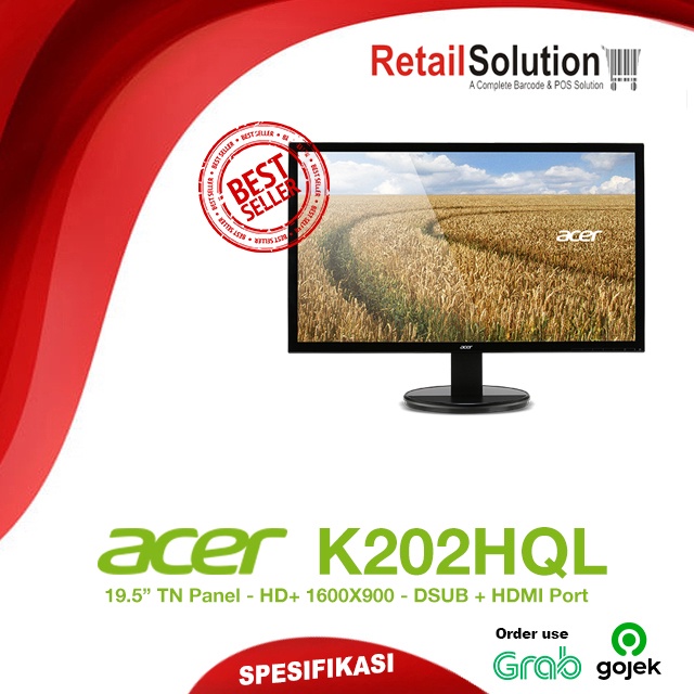 Monitor TN HD 20&quot; VGA HDMI - Acer K2 / K202HQL / K202-HQL