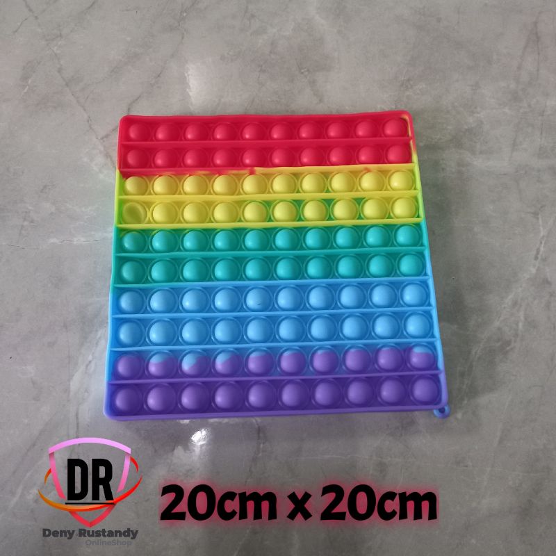 Mainan Pop It rainbow fidget Push Warna Warni Stress Relieve Toys Jumbo 20cm-Kotak