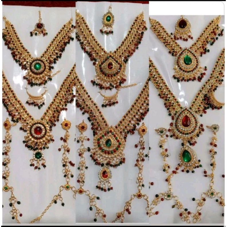 Kalung set pengantin India/perhiasan india