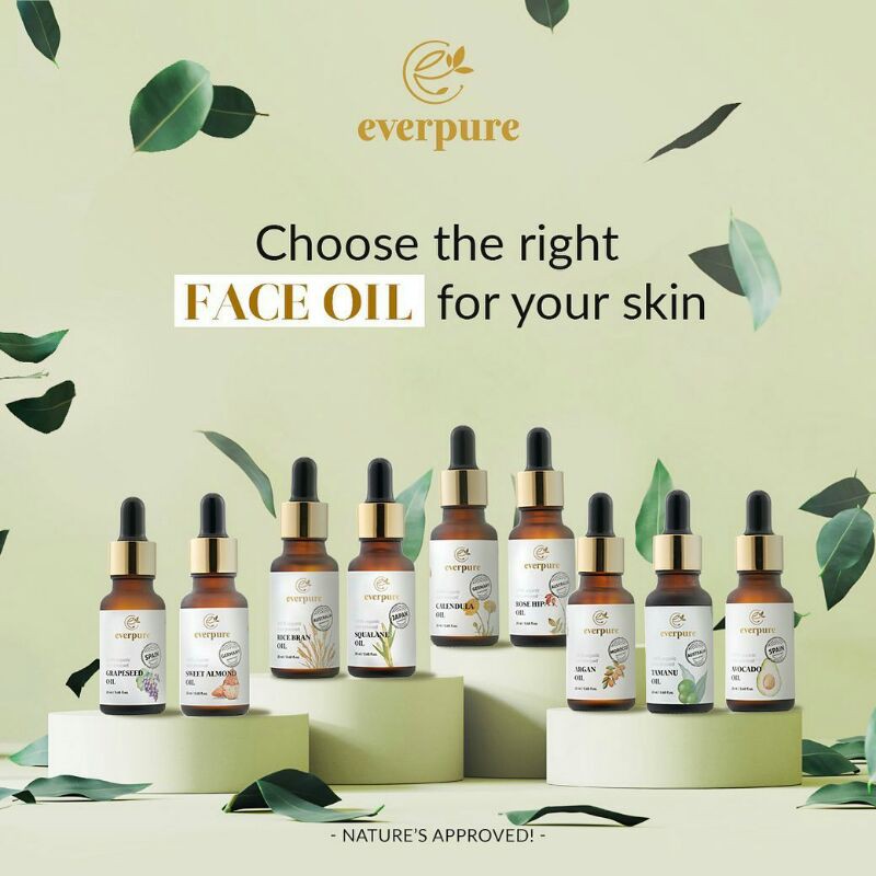 ☀GROSIR☀EVERPURE FACE OIL 100% ORGANIC ALL SERIES 20ML