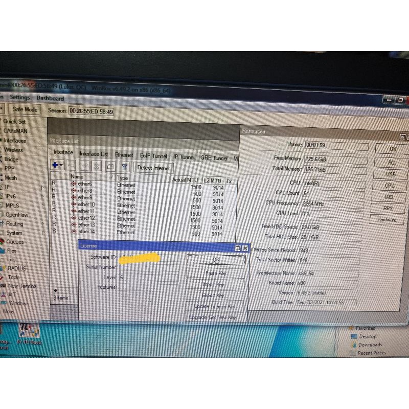 Server Mikrotik X86 Rack 4U 64core 128gb Ram 8port Gigabit Level 6