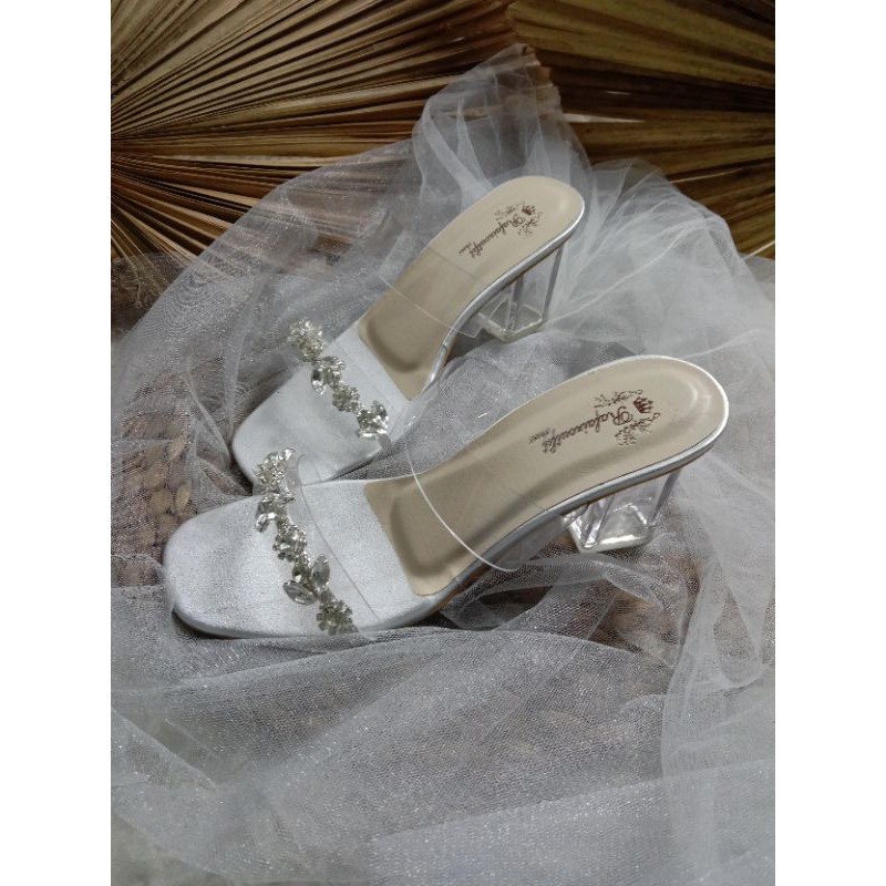 sandal Gisela silver wanita cantik 7cm sandal cantik sandal wanita