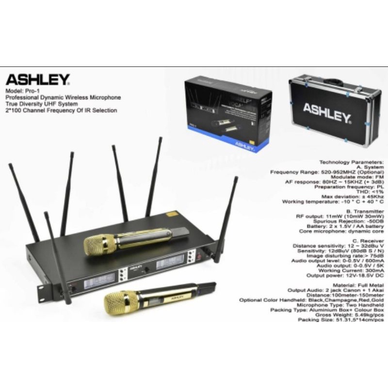 Mic Wireless Ashley Pro 1 PRO1 original