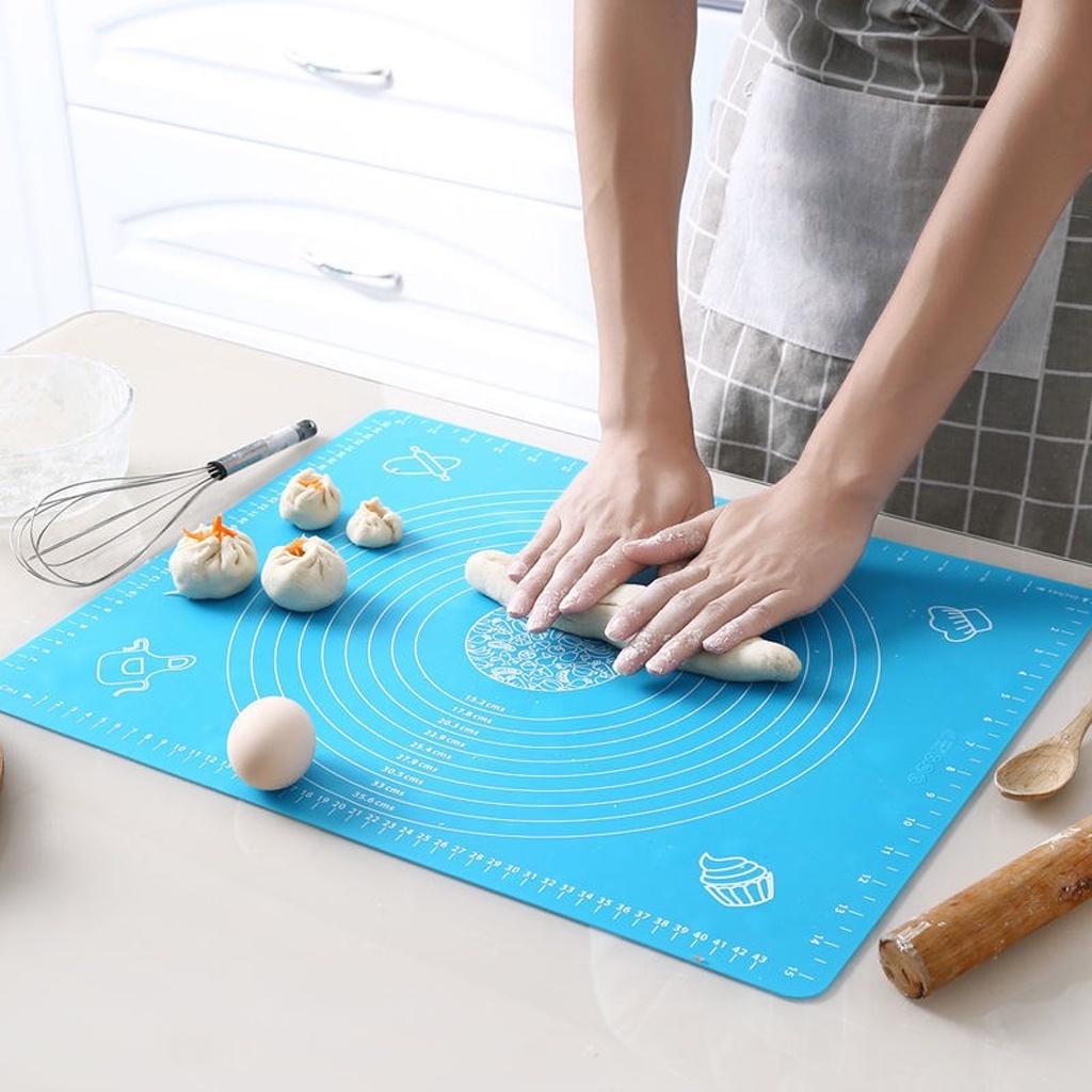 INDOMINI  R756 Alas adonan Rolling dengan Silikon Anti-Lengket Baking Mat Untuk Fondant Kue Pastry Silicone tatakan 50x40cm