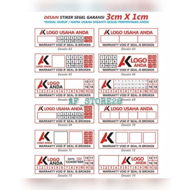 

Segel Garansi Stiker Sticker Garansi Pecahan Telur Stiker Waranty uk 1x3 cm