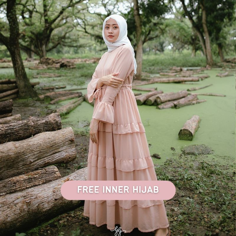 ILONA DRESS BYGIAGIO gaun kondangan dress akad simple gaun wedding pernikahan baju muslim putih dress lamaran elegan pakaian wanita pesta elegan fashion korea dres lebaran cantik anggun mewah nyaman gaun vintage fashion dress bahan ceruty baby doll furing