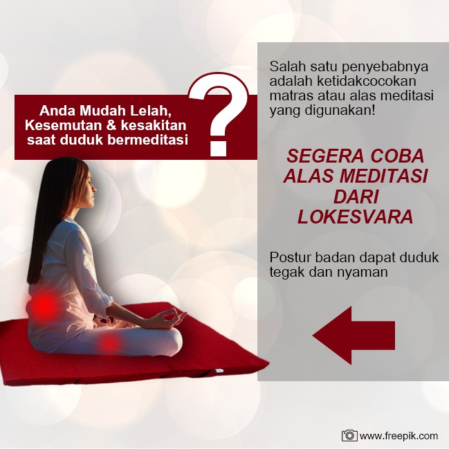 Matras/Bantal/Alas Meditasi (Bantal Doa) Persegi Zabutton Maroon Red