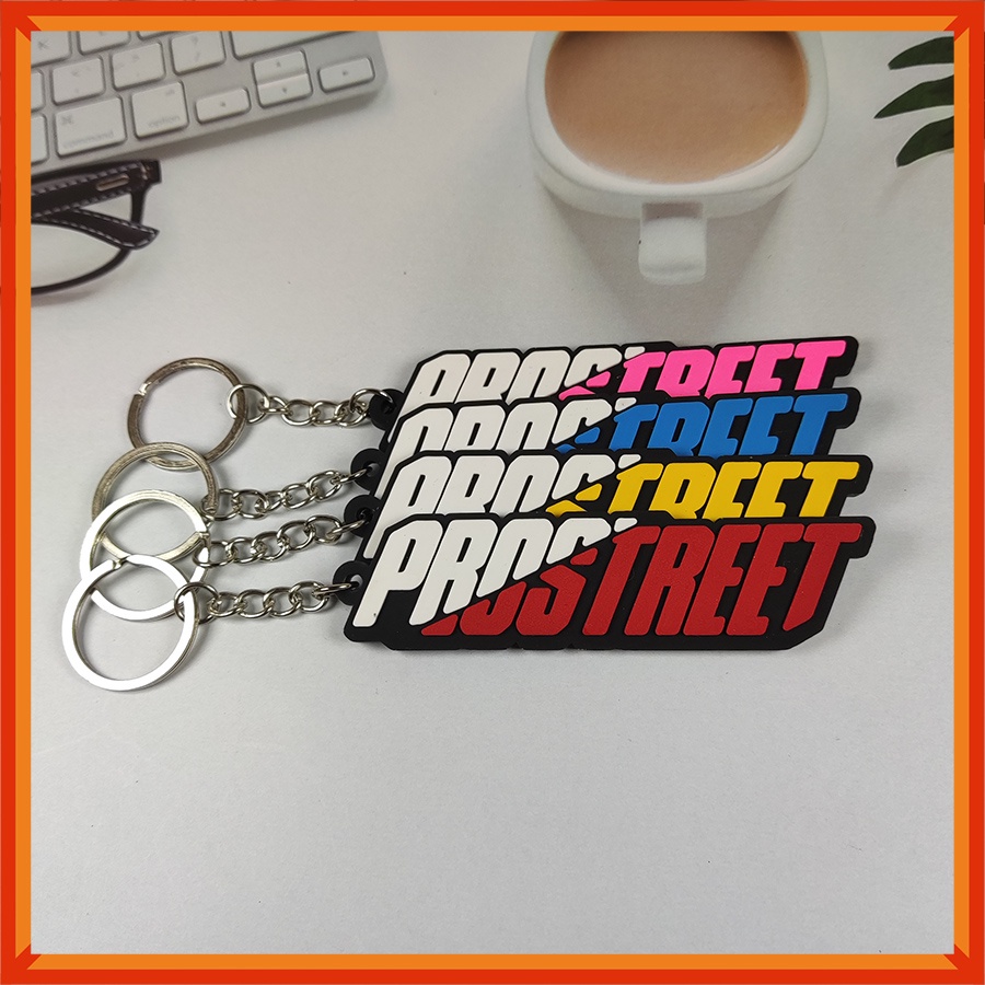 [BAYAR DITEMPAT] Gantungan Kunci karet Unik Motif Pro Street | Rubber keychain Prostreet | bandul Kunci Premium-1