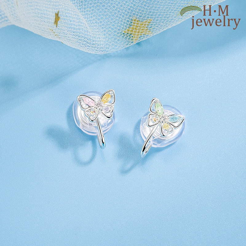 Anting Klip Tanpa Tindik Desain Kupu-Kupu Hias Berlian Imitasi Warna-Warni Untuk Wanita 2022
