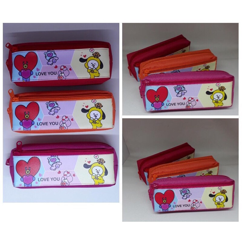 

Pensil case kain / tepak pensil BTS (12pcs) Restleting atas dan depan