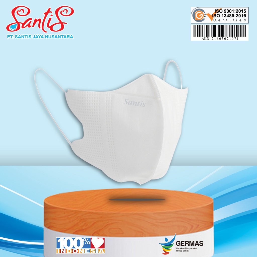 Masker Duckbill  Medis Santis 3 ply ( isi 20pc )