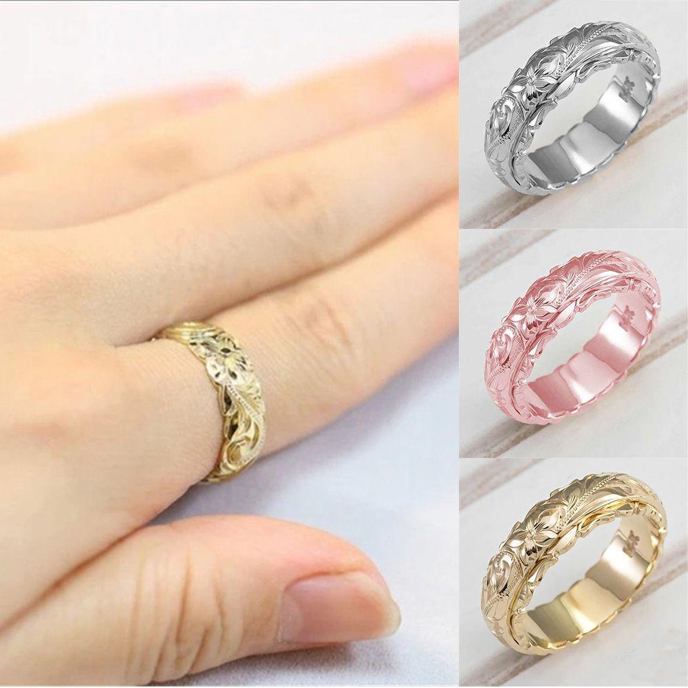 Preva Womens Ring Elegant Size 5-11 Wedding Pengantin Mewah Gantung Ukir Bunga