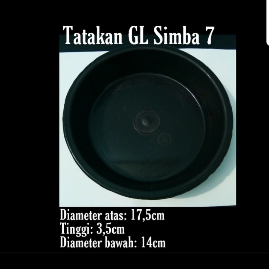 Tatakan 7 SIMBA / tatakan piring pot bunga 20 cm hitam simba 7