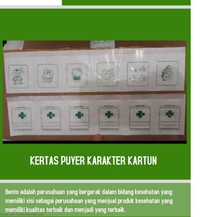 

Produk Terbaik kertas puyer ber logo kartun bolak balik hijau, Lq1..