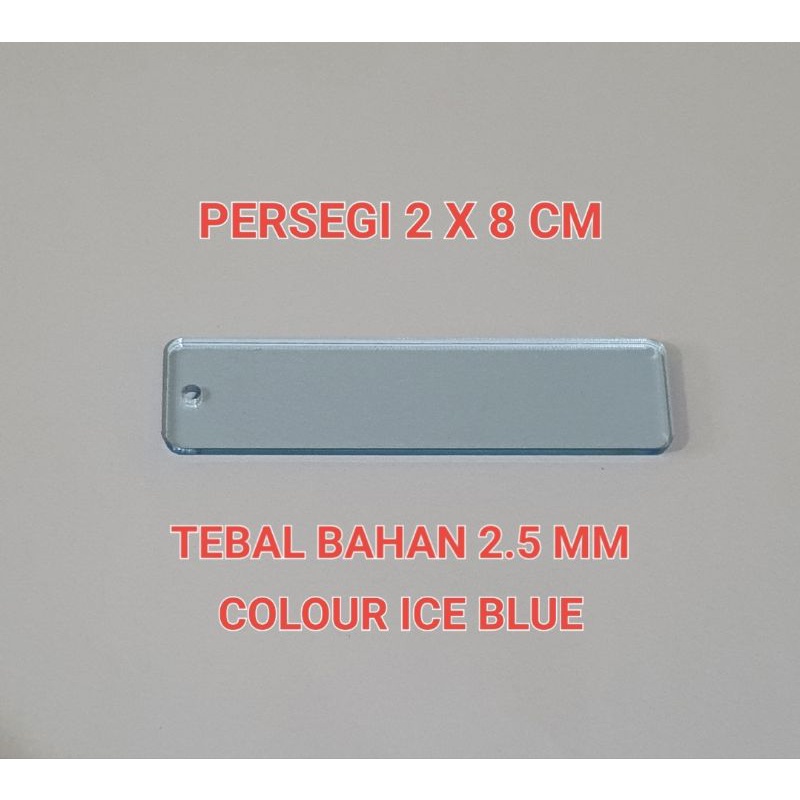 GANTUNGAN KUNCI PERSEGI ICE BLUE 2X8 CM