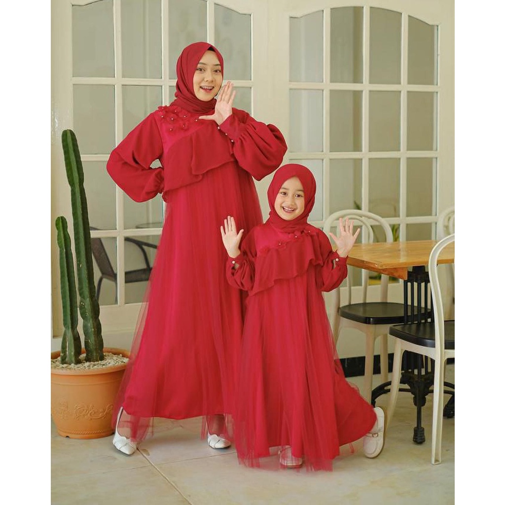 2 UKURAN / VARIASI DEWASA DAN KID SYARI REVALINA FASHION MUSLIM PAKAIAN WANITA DRESS GAMIS MAXY MAXI KR ADA VIDEO REAL PRODUK