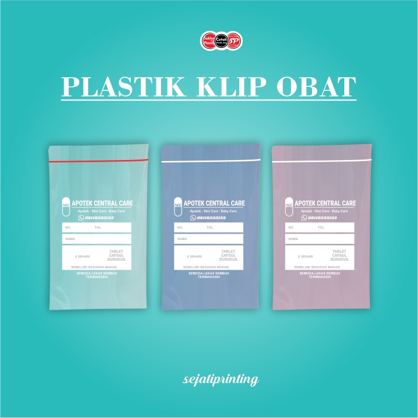 

Sablon Plastik Klip Obat 7cm, 8cm, 8,7cm, 10cm, 11cm , FREE DESAIN - SEJATIPRINTING
