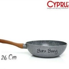 CYPRUZ FRY WOK MARBLE CERAMIC INDUKSI 26CM / WAJAN MARBLE CYPRUZ