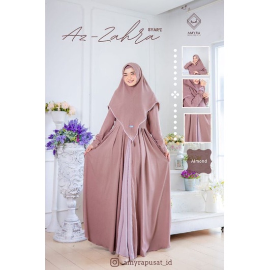 Az-zahra Syar'i by AMYRA/gamis modern/gamis syar'i/open agen dan reseller