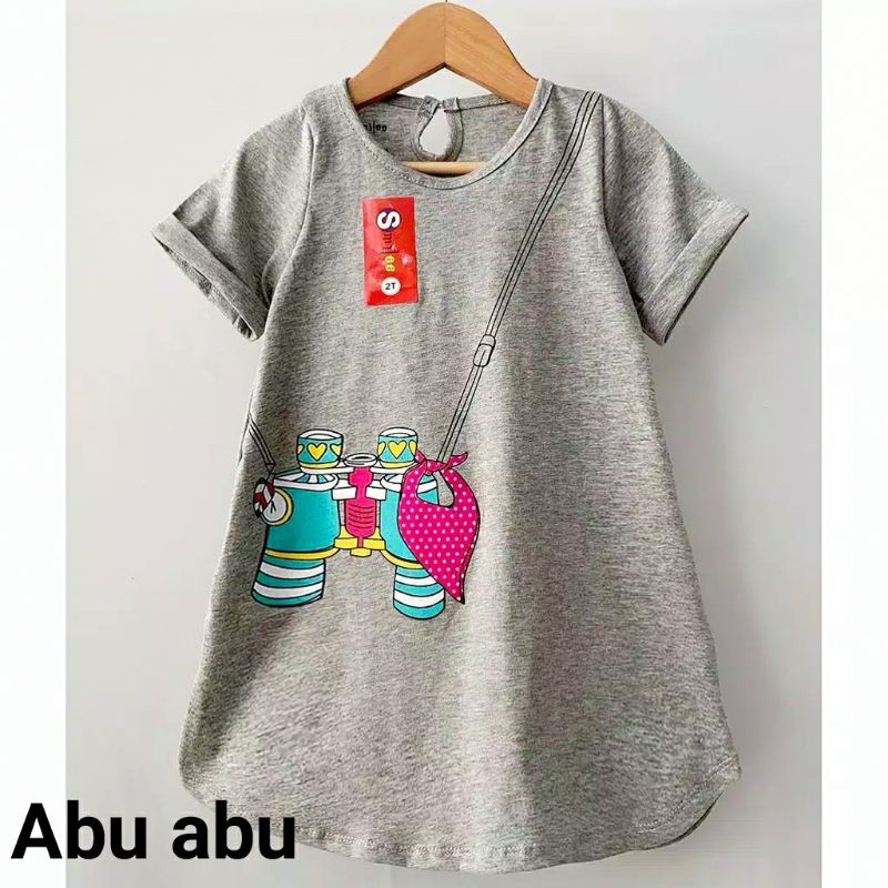 Daster Anak Kaos 1 - 5 tahun / Dress Anak Smilee Bisa Pilih Warna   [ Bunda Altaf ]