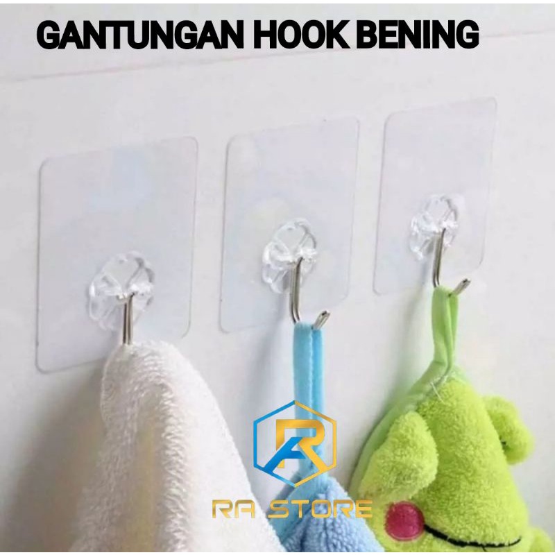 Kop Kaca cop Besar / Tempelan Karet Bening / hook Cantelan Alat Kaitan / Tempelan Hook Bening