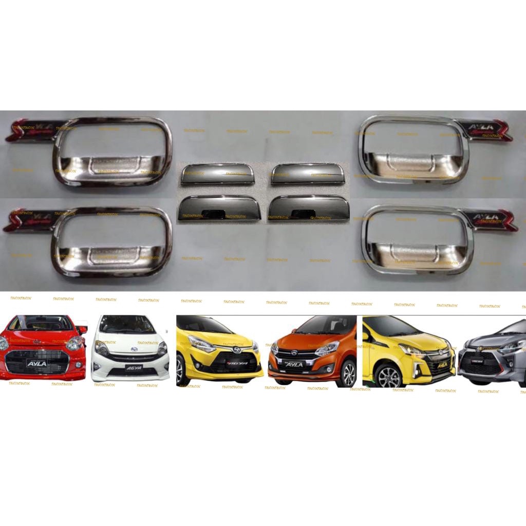 Paket Outer Handle Cover Agya Ayla 2013 2017 2020 2022 Activo Chrome