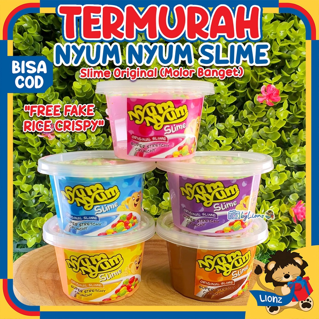 slime Nyam-nyam base original free fake rice crispy (bukan makanan) by Lionz.idn