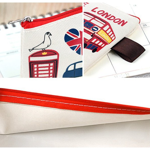 Tempat Pensil I LOVE LONDON / Tempat Alat Tulis Gepeng Motif I Love London  / Tepak Pensil Lucu