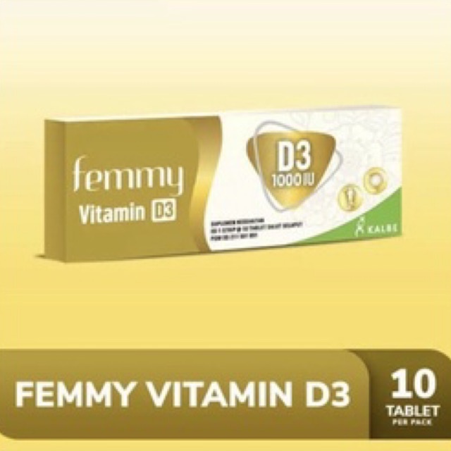 Kalbe Femmy Vitamin D 1000 IU - D3 1000IU 1 Strip isi 10 Tablet Selaput