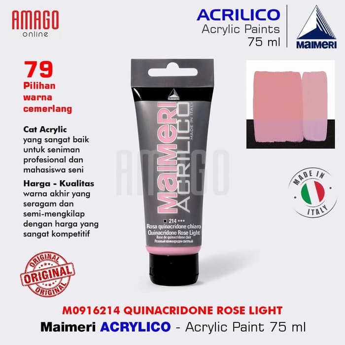 MAIMERI ACRILICO - ACRYLIC PAINT - QUINA. ROSE LIGHT - 75ML -M0916214